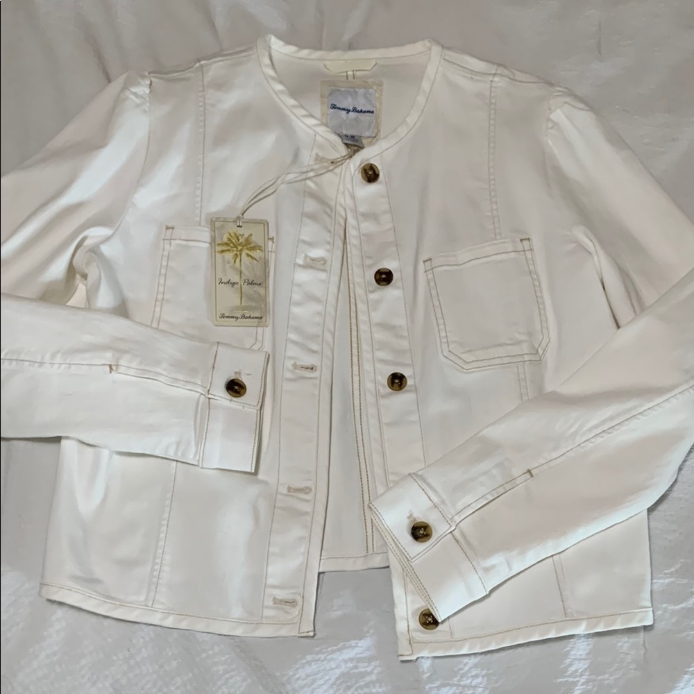 Tommy Bahama White Blazer with Structured Shoulders